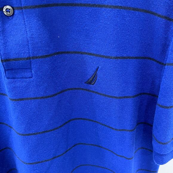 Nautica Men's XL Navy Black Striped Performance Deck Polo Shirt - Picture 3 of 4